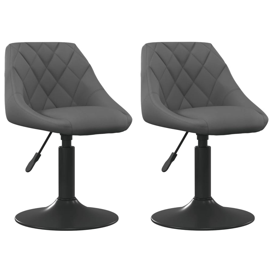 Eetkamerstoelen Draaibaar Fluweel 2 Donkergrijs