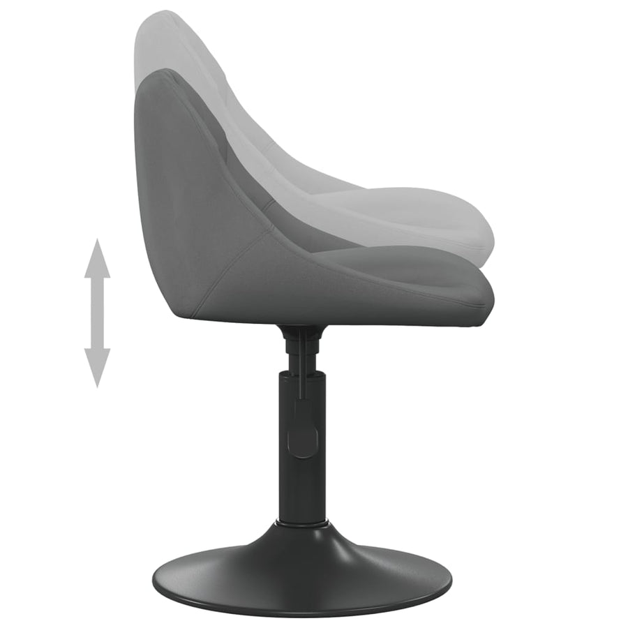Eetkamerstoelen Draaibaar Fluweel 2 Donkergrijs