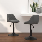 Eetkamerstoelen draaibaar fluweel donkergrijs 46x44x(62,5-77,5) cm