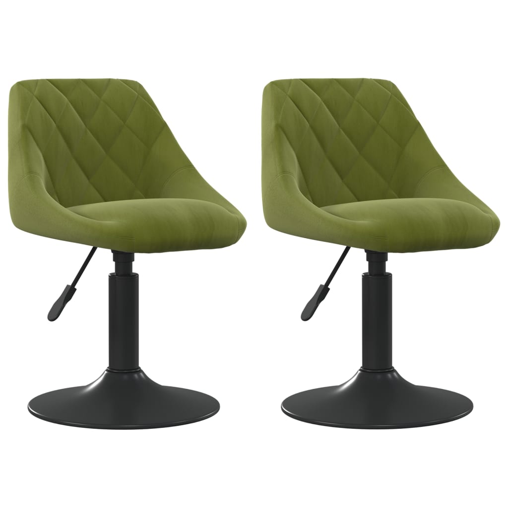 Eetkamerstoelen draaibaar 2 st fluweel lichtgroen