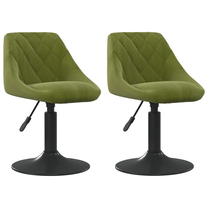 Eetkamerstoelen draaibaar 2 st fluweel lichtgroen