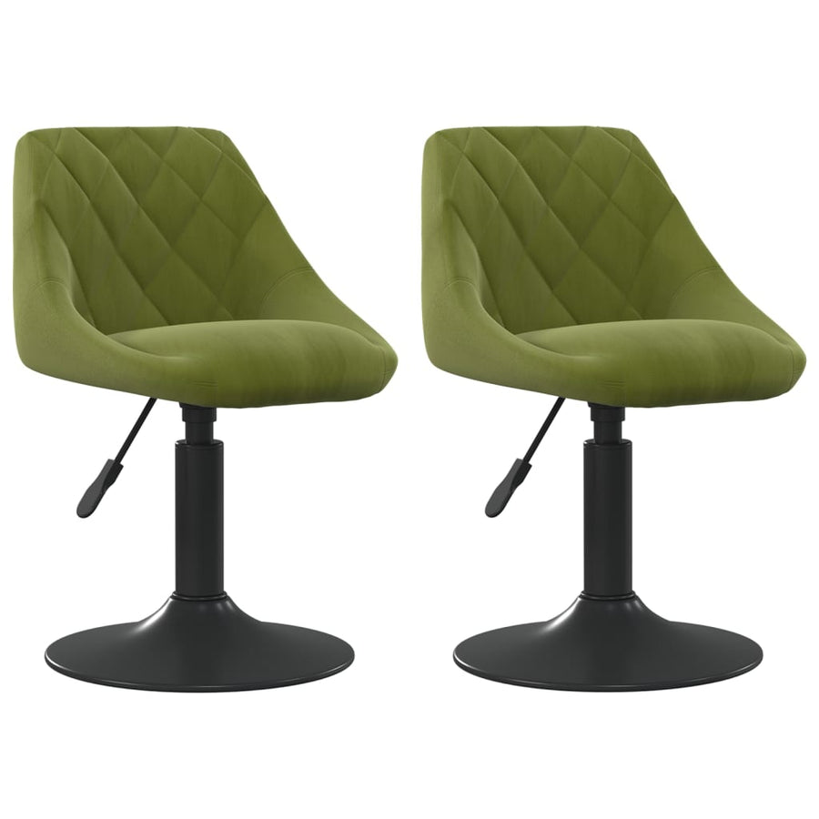 Eetkamerstoelen draaibaar 2 st fluweel lichtgroen