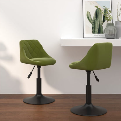 Eetkamerstoelen draaibaar 2 st fluweel lichtgroen