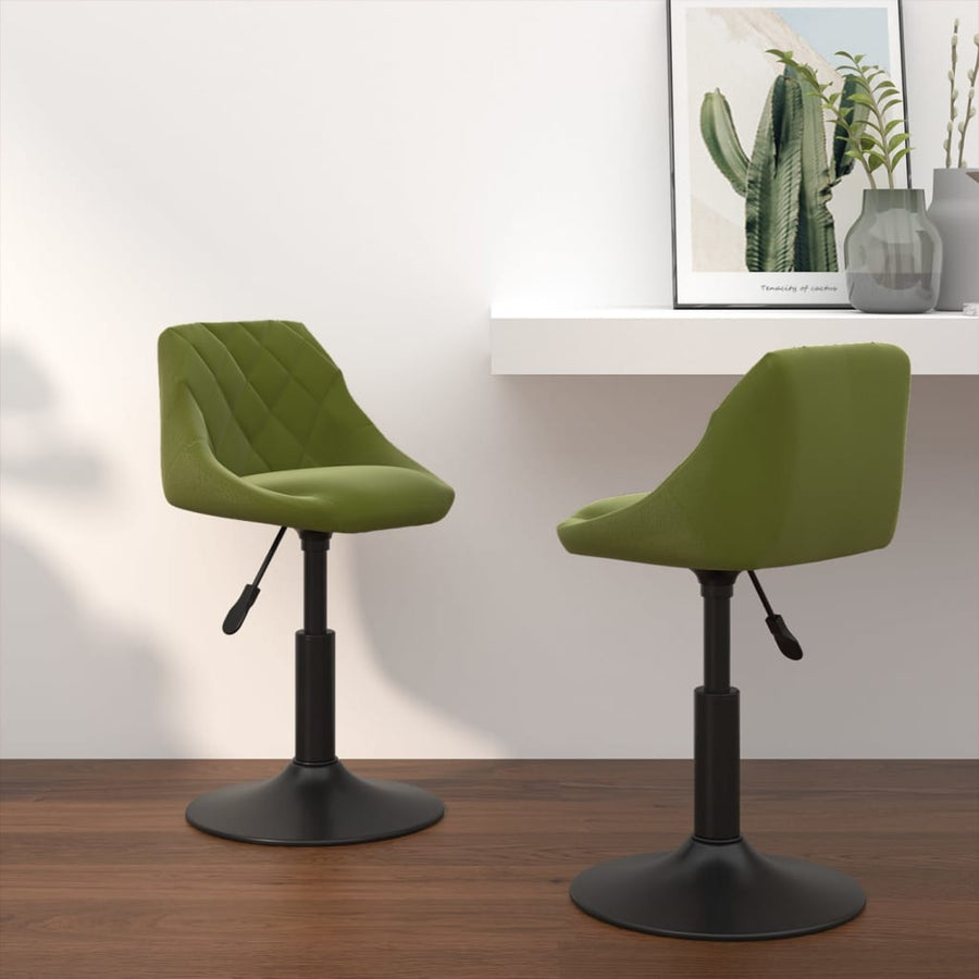 Eetkamerstoelen draaibaar 2 st fluweel lichtgroen