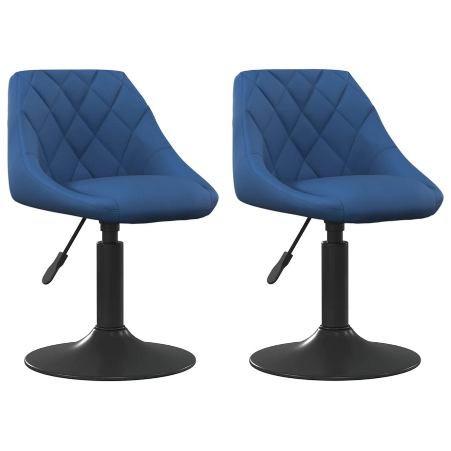 Eetkamerstoelen Draaibaar 2 St Fluweel Blauw