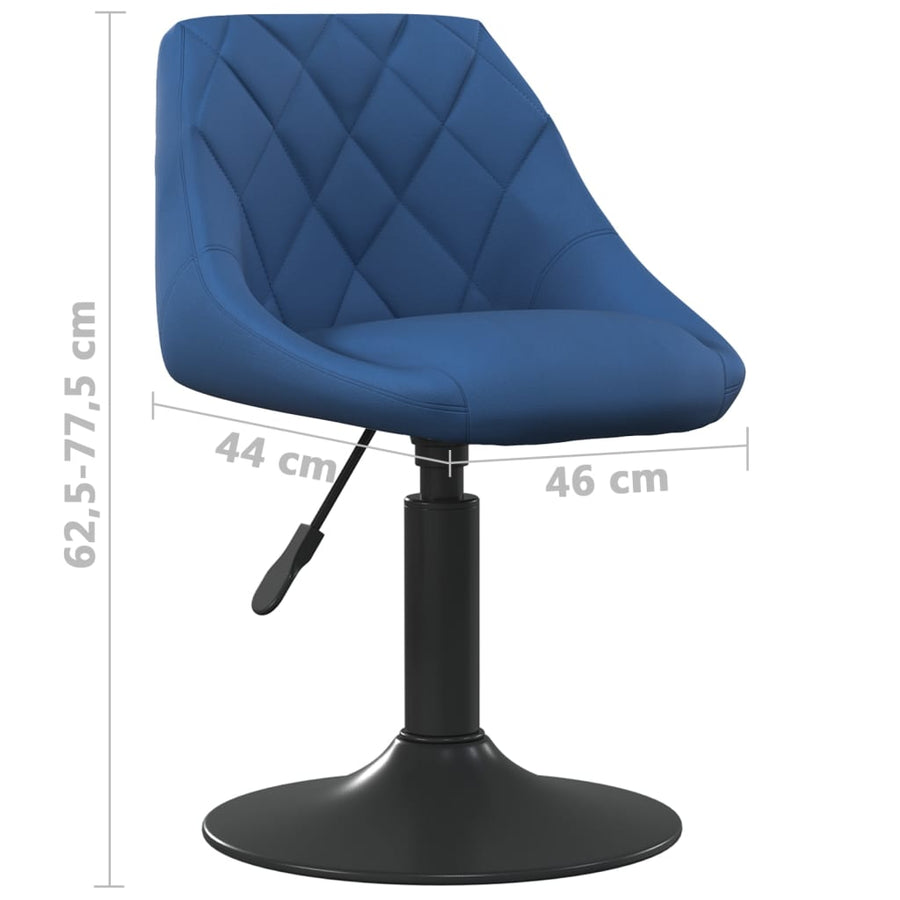 Eetkamerstoelen Draaibaar 2 St Fluweel Blauw