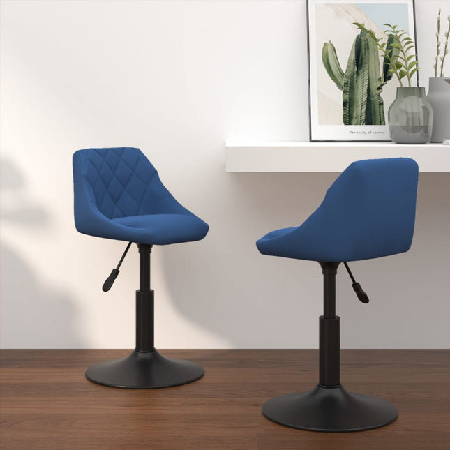 Eetkamerstoelen Draaibaar 2 St Fluweel Blauw