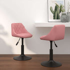 Eetkamerstoelen draaibaar 2 st fluweel roze 46x44x(62.5-77.5) cm