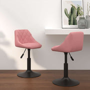 Eetkamerstoelen draaibaar 2 st fluweel roze 46x44x(62.5-77.5) cm