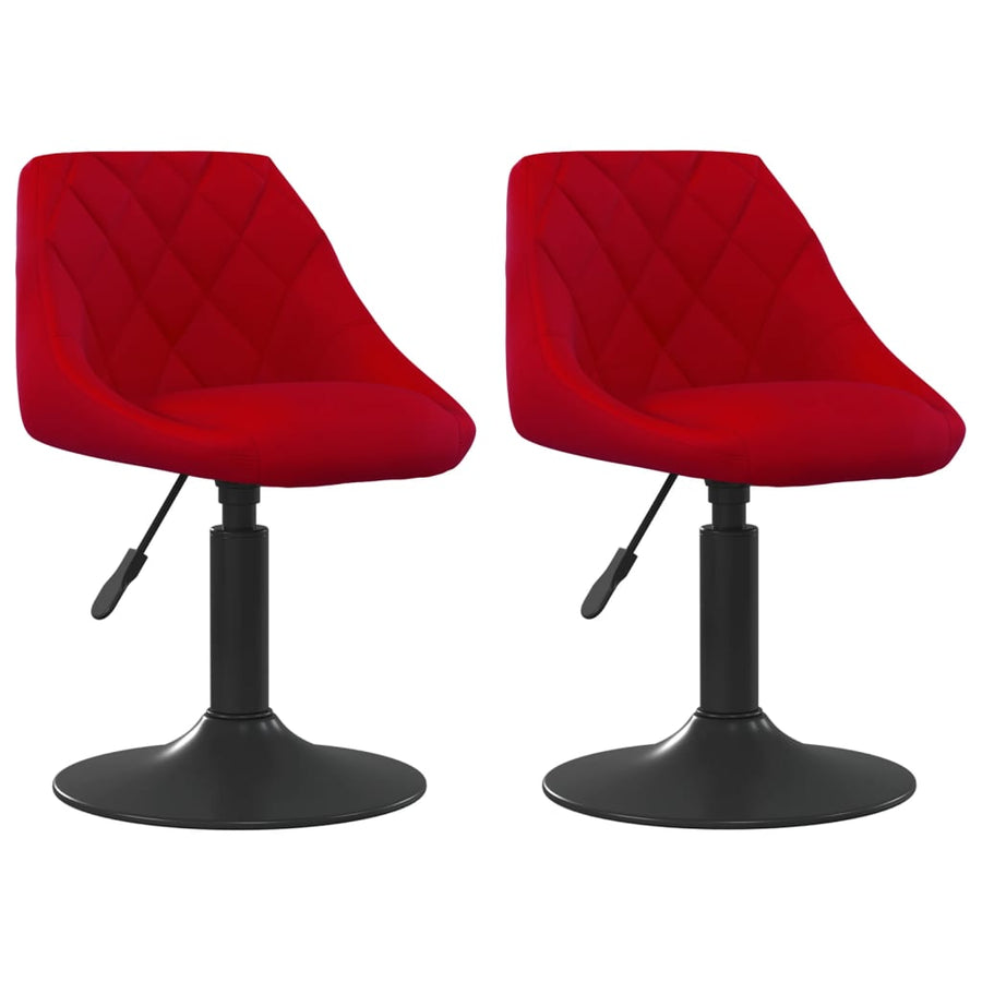Eetkamerstoelen Draaibaar 2 St Fluweel Wijnrood