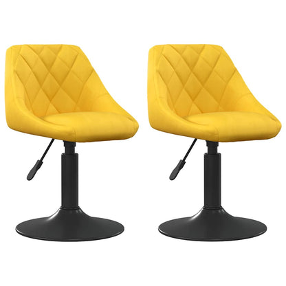Eetkamerstoelen draaibaar 2 st fluweel mosterdgeel