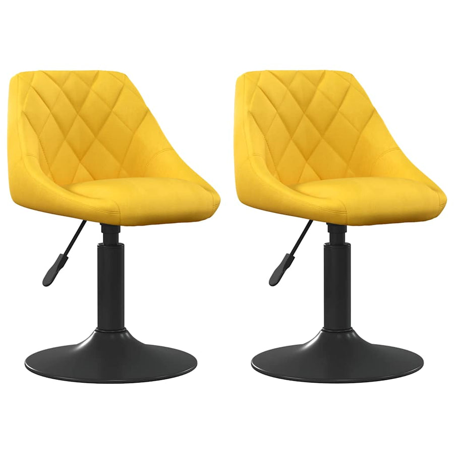 Eetkamerstoelen draaibaar 2 st fluweel mosterdgeel