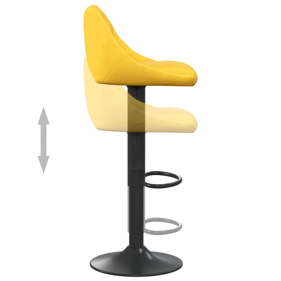 Barkruk Fluweel Mosterdgeel 1