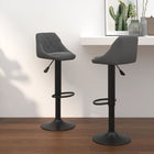 Barkruk fluweel donkergrijs 2 stuks
