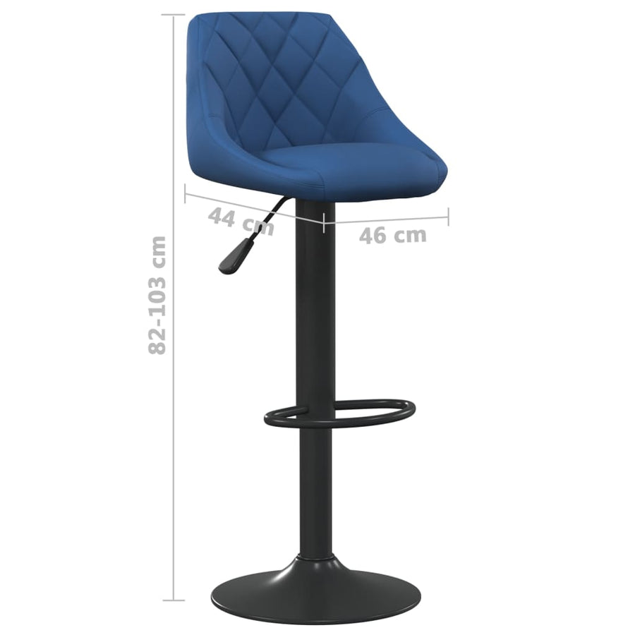 Barkrukken Fluweel 2 Blauw