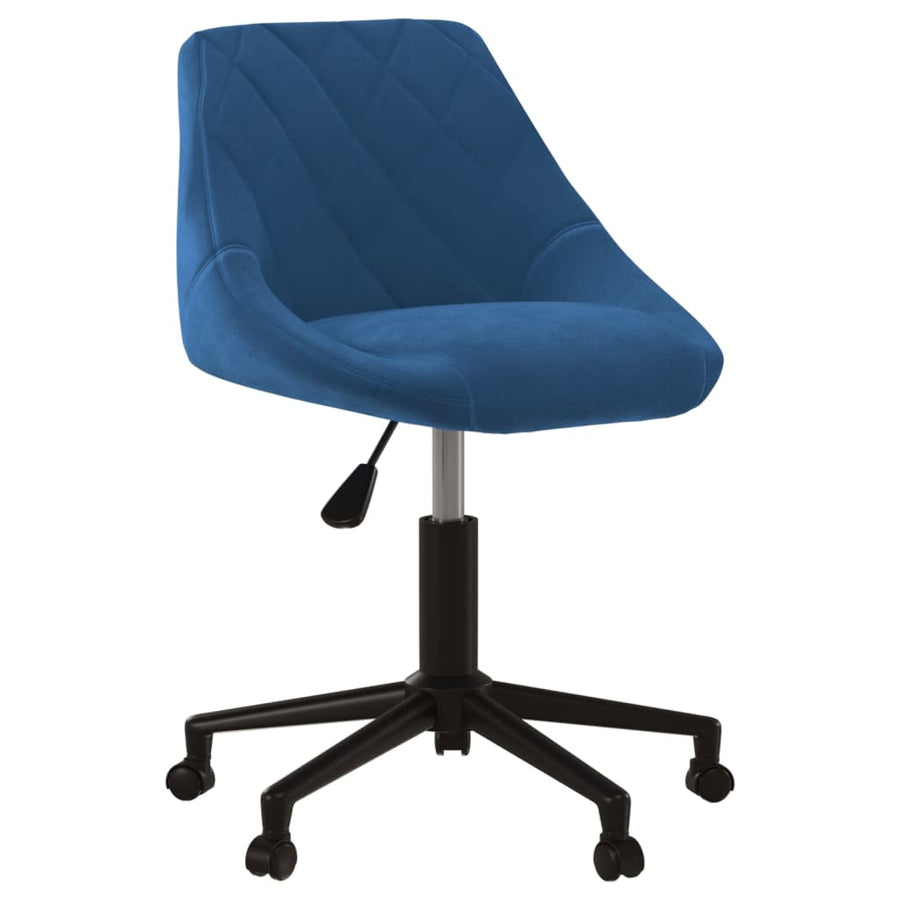 Kantoorstoel draaibaar fluweel blauw