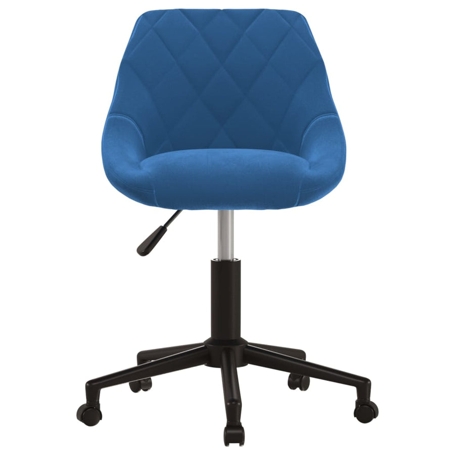 Kantoorstoel draaibaar fluweel blauw