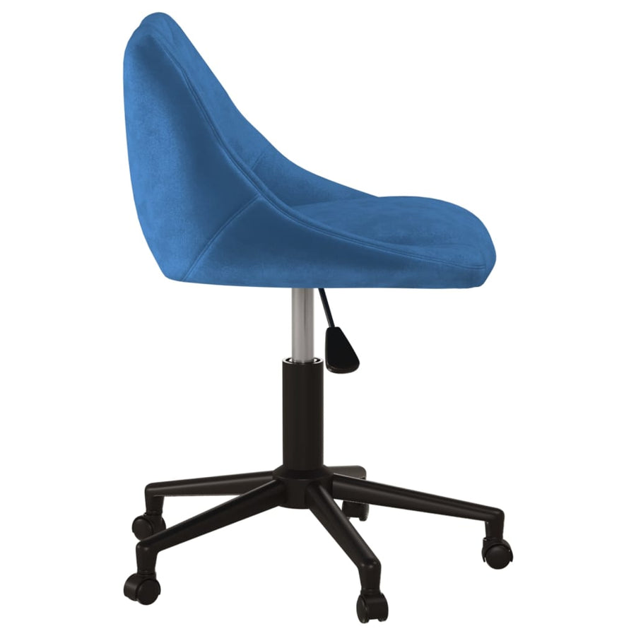 Kantoorstoel draaibaar fluweel blauw