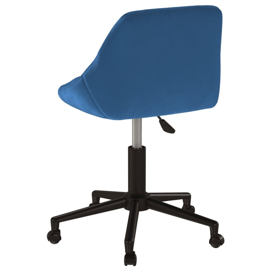 Kantoorstoel draaibaar fluweel blauw
