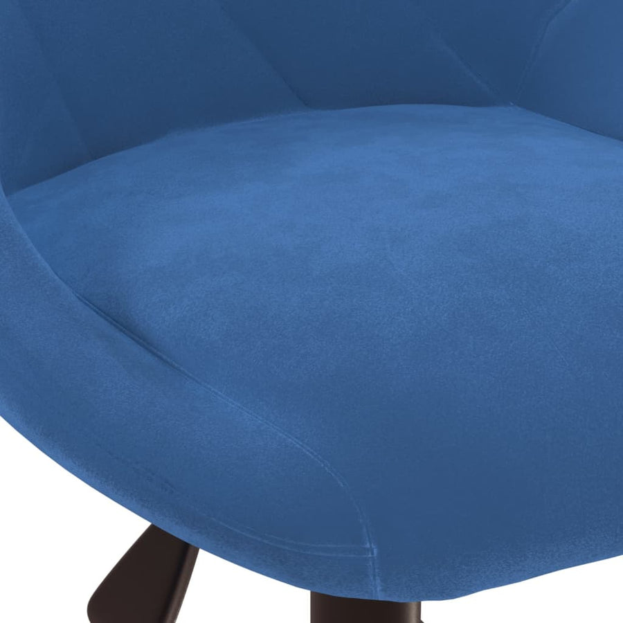 Kantoorstoel draaibaar fluweel blauw
