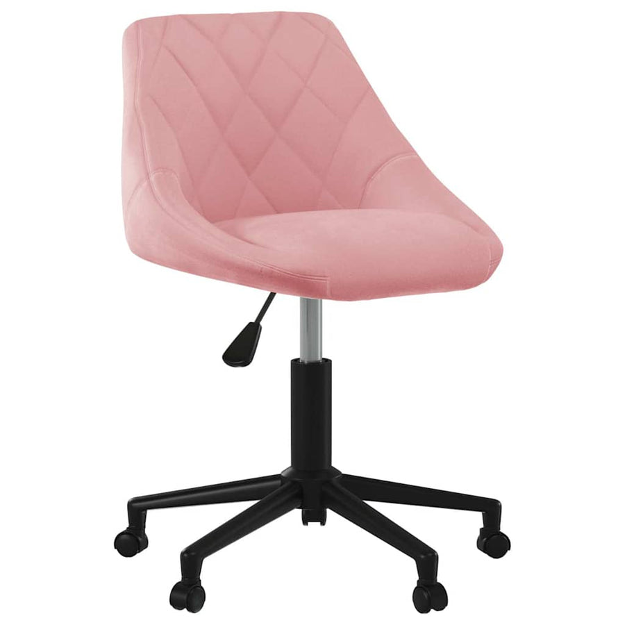 Kantoorstoel draaibaar fluweel roze
