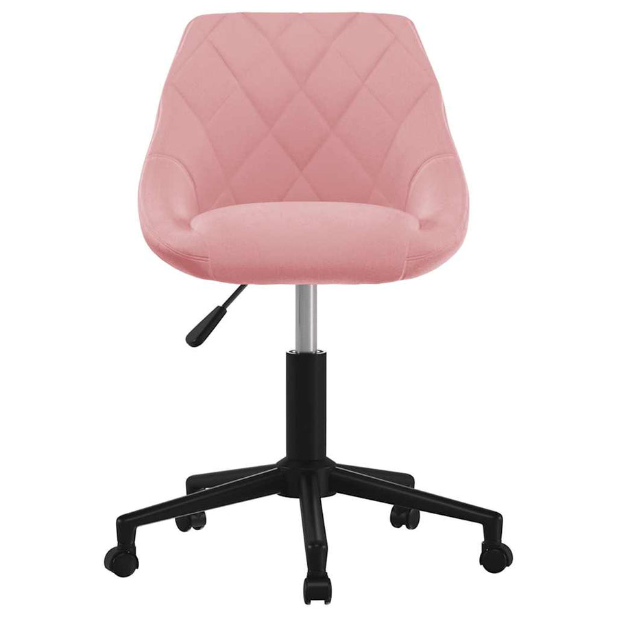 Kantoorstoel draaibaar fluweel roze