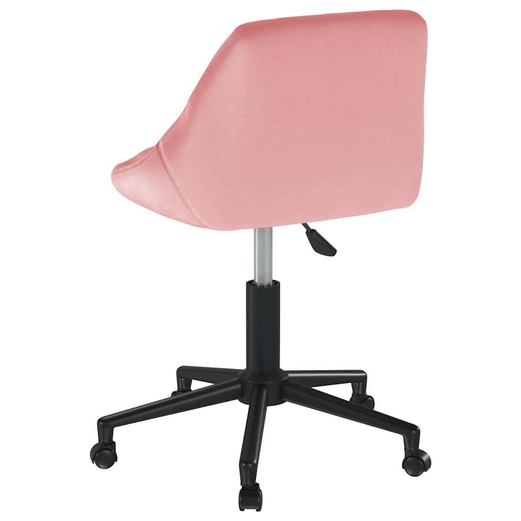 Kantoorstoel draaibaar fluweel roze