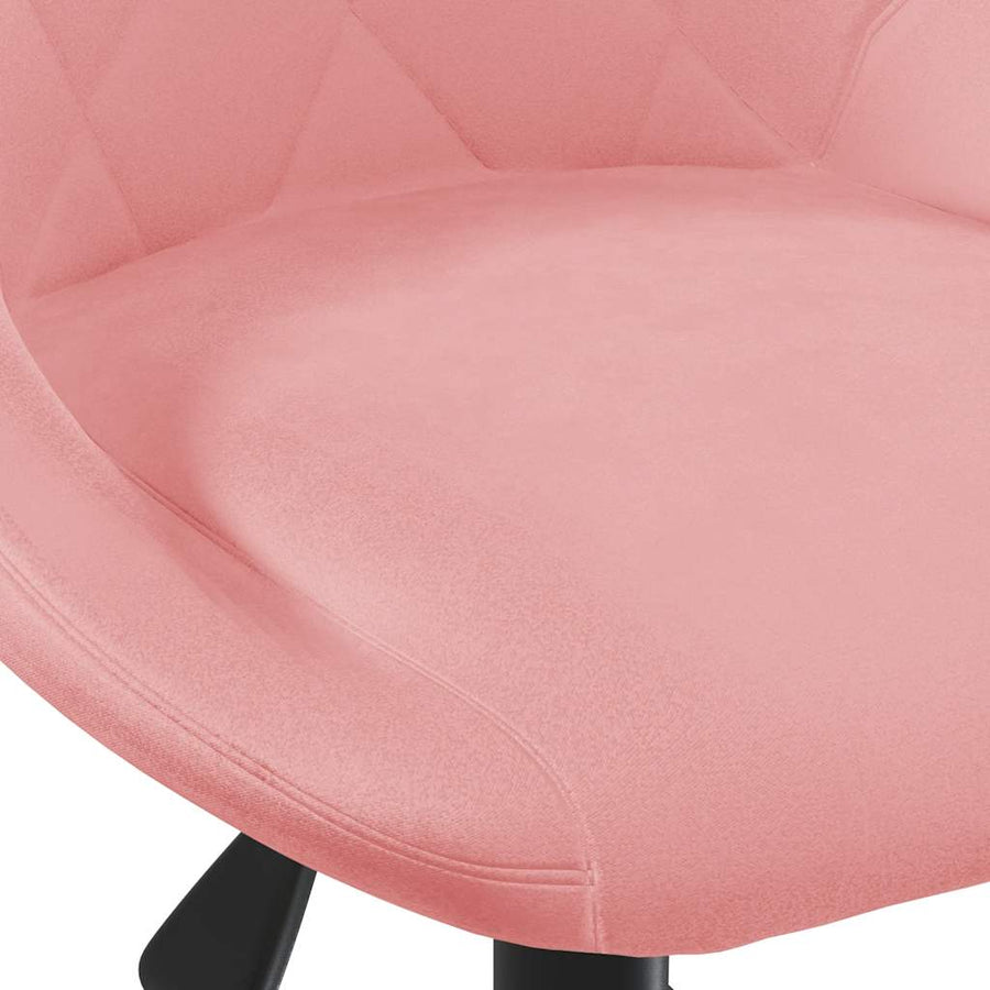 Kantoorstoel draaibaar fluweel roze