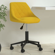 Swivel office chair velvet mustard yellow