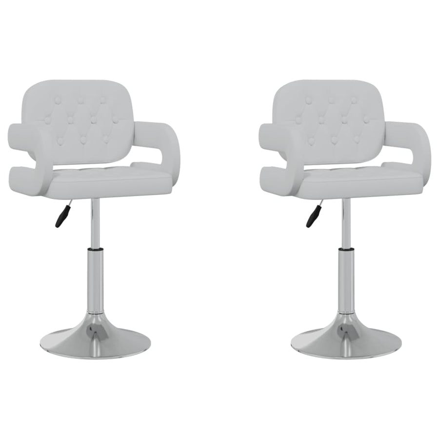 Eetkamerstoelen draaibaar 2 st kunstleer wit 2 Wit