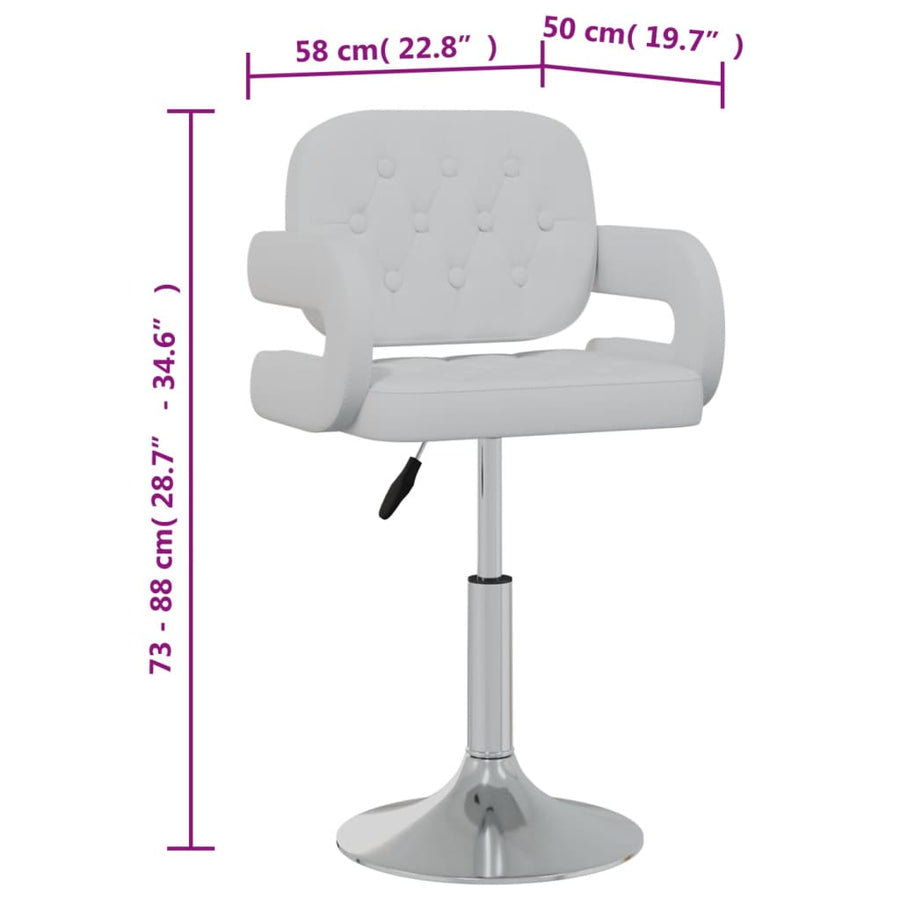 Eetkamerstoelen draaibaar 2 st kunstleer wit 2 Wit