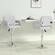 Eetkamerstoelen draaibaar 2 st kunstleer wit 58x50x73-88 cm