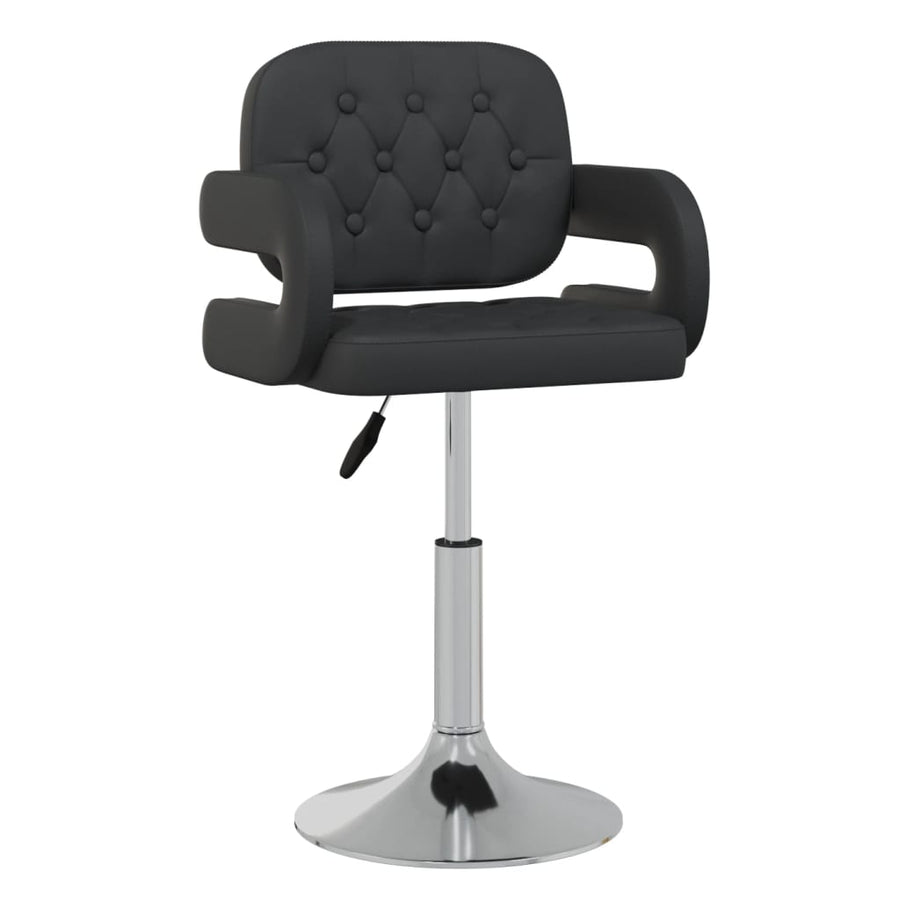 Eetkamerstoelen draaibaar 2 st kunstleer zwart 2 Zwart