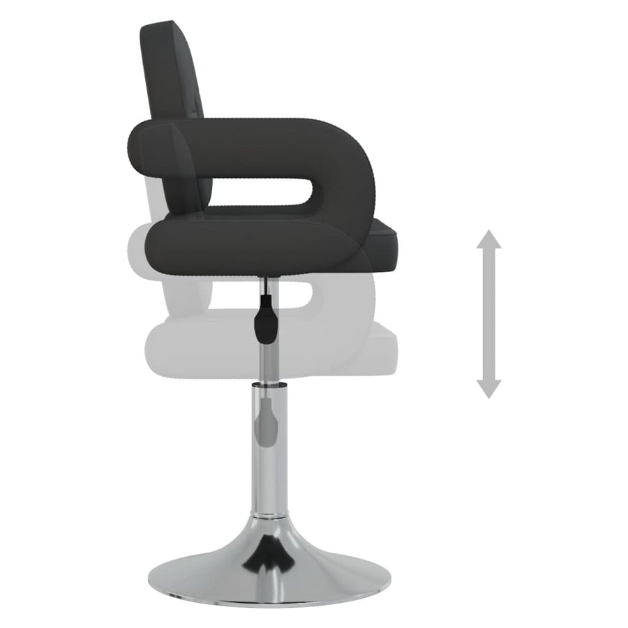 Eetkamerstoelen draaibaar 2 st kunstleer zwart 2 Zwart