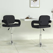 Eetkamerstoelen draaibaar 2 stuks kunstleer zwart 58x50x73-88 cm