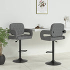 Bar stools 2 pcs fabric light grey
