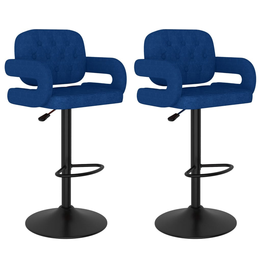 Barkrukken 2 st stof blauw