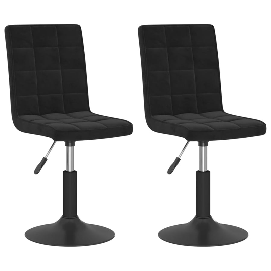 Eetkamerstoelen Draaibaar Fluweel 2 Zwart