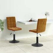 Dining chairs swivel 2 pcs velvet brown