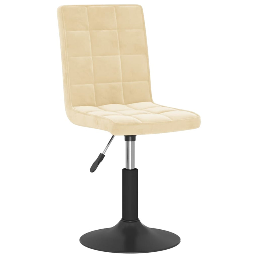 Eetkamerstoelen Draaibaar 2 St Fluweel Crèmekleurig