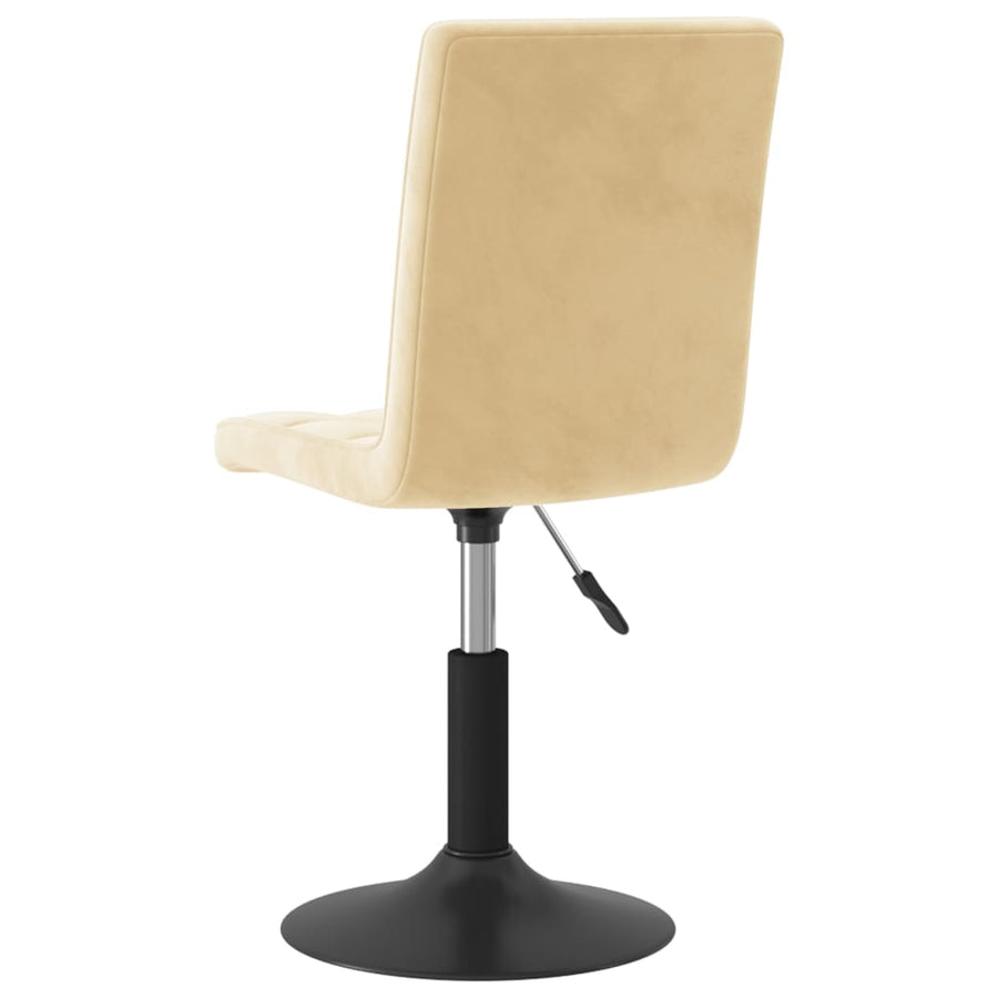 Eetkamerstoelen Draaibaar 2 St Fluweel Crèmekleurig