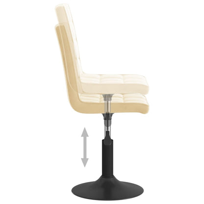 Eetkamerstoelen Draaibaar 2 St Fluweel Crèmekleurig
