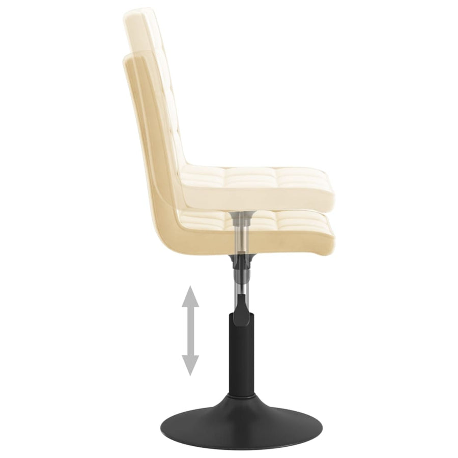 Eetkamerstoelen Draaibaar 2 St Fluweel Crèmekleurig
