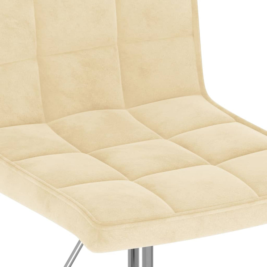 Eetkamerstoelen Draaibaar 2 St Fluweel Crèmekleurig
