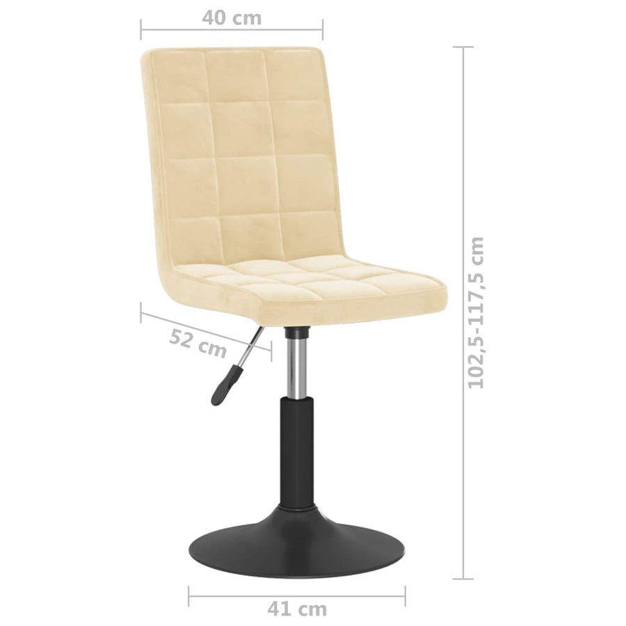 Eetkamerstoelen Draaibaar 2 St Fluweel Crèmekleurig