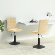 2 rotatable dining chairs velvet cream-coloured