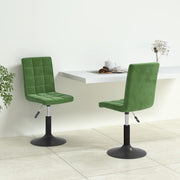Dining chairs swivel 2 pcs velvet dark green