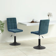 Dining chairs swivel 2 pcs velvet blue