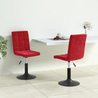 Eetkamerstoelen draaibaar 2 st fluweel wijnrood 40x52x102-117.5 cm