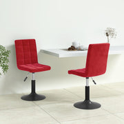 Eetkamerstoelen draaibaar 2 st fluweel wijnrood 40x52x102-117.5 cm